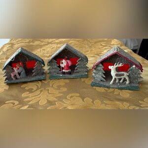 Vintage Holiday ornament Set - Made in Japan